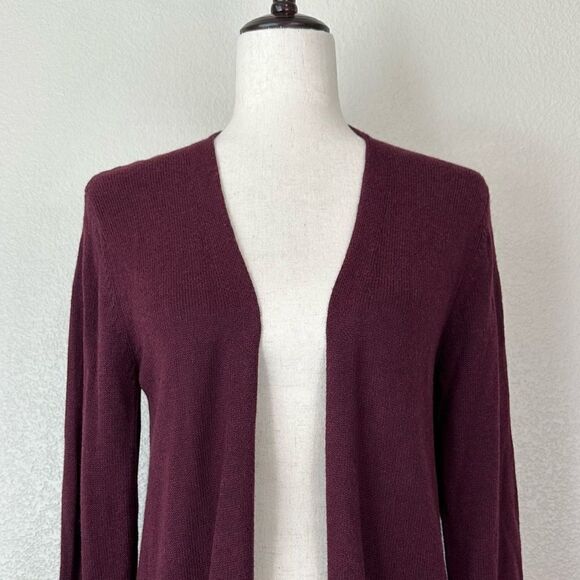 NWT Old Navy Open Front Burgundy Long Line Cardigan, Sz Medium - Picture 3 of 13